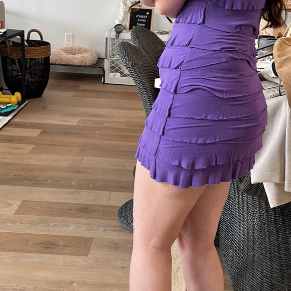 Purple Ruffle Tank Dress - Picture 2 of 5